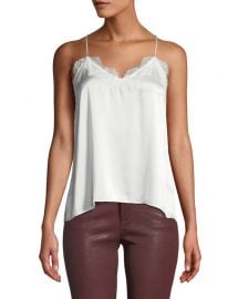 Cami NYC The Racer Silk Charmeuse Camisole w  Lace at Neiman Marcus